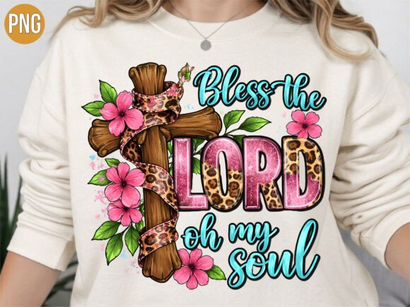 Bless the Lord Wood Cross PNG for T-Shirt Designs