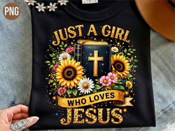 Christian Girl Bible Sunflower Faith PNG