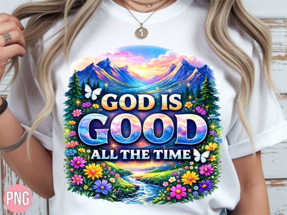 Christian Nature God Is Good Quote PNG — T-Shirt Designs