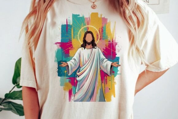 Colorful Jesus Christ Paint Splash PNG