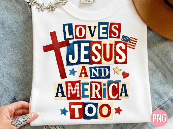 Jesus and America Religious USA PNG T-Shirt Designs
