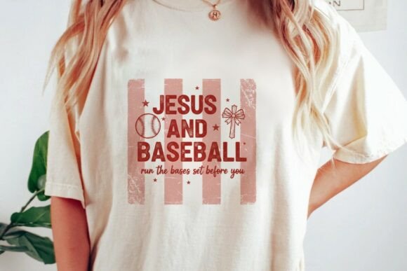 Jesus Baseball Cross Distressed Png for T-Shirt Designs