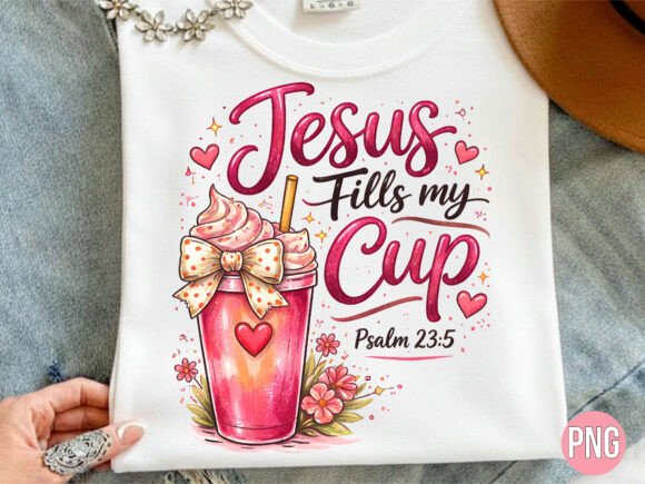 Jesus Fills My Cup Psalm 23 T-Shirt Design