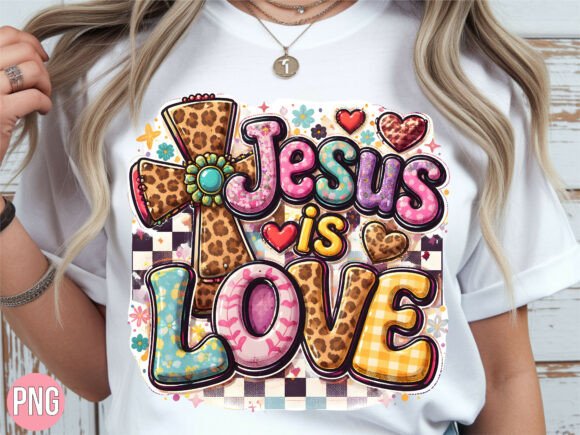 Jesus is Love Leopard Cross T-Shirt Design
