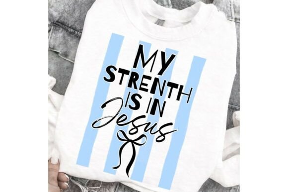 My Strength is in Jesus Striped Design for T-Shirt Sales